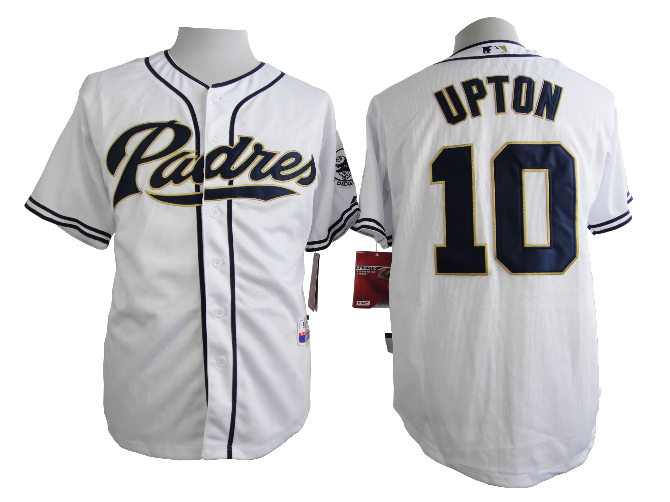 Men San Diego Padres 10 Upton White MLB Jerseys